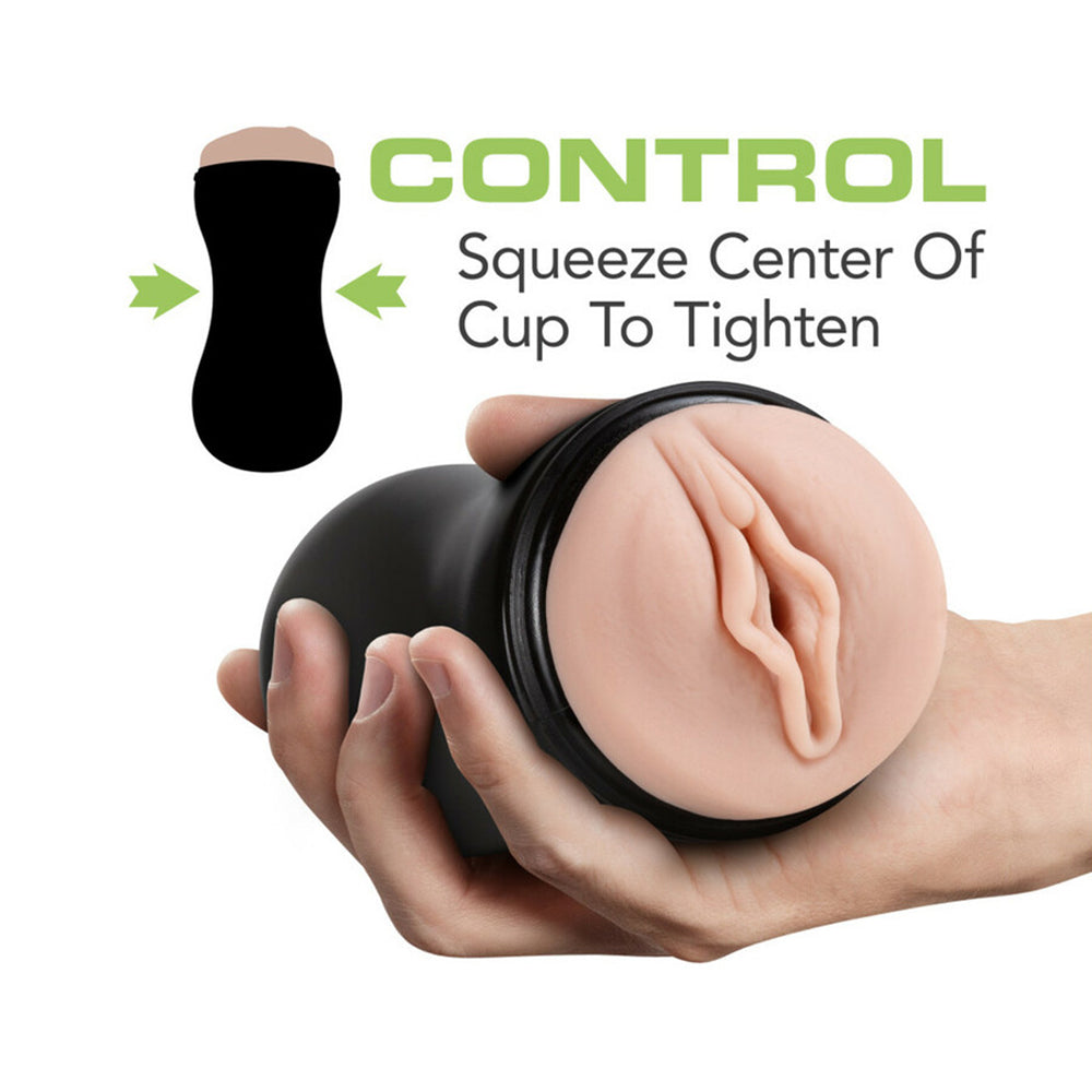 BLUSH - M FOR MEN SOFT + WET PUSSY WITH PLEASURE RIDGES SELF-LUBRICATING VAGINA STROKER BEIGE
