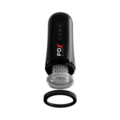 PDX BRANDS - PDX ELITE MOTO BLOWER RECHARGEABLE THRUSTING VIBRATING SUCTION MASTURBATOR CLEAR/BLACK
