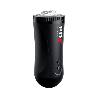 PDX BRANDS - PDX ELITE MOTO STROKER RECHARGEABLE THRUSTING VIBRATING MASTURBATOR CLEAR/BLACK