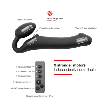 LOVELY PLANET - STRAP ON ME RECHARGEABLE REMOTE CONTROLLED SILICONE VIBRATING BENDABLE STRAP ON