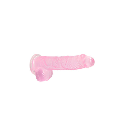 SHOTS - REALROCK CRYSTAL DILDO REALISTA DE 6 POLEGADAS COM BOLAS E