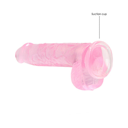 SHOTS - REALROCK CRYSTAL DILDO REALISTA DE 6 POLEGADAS COM BOLAS E