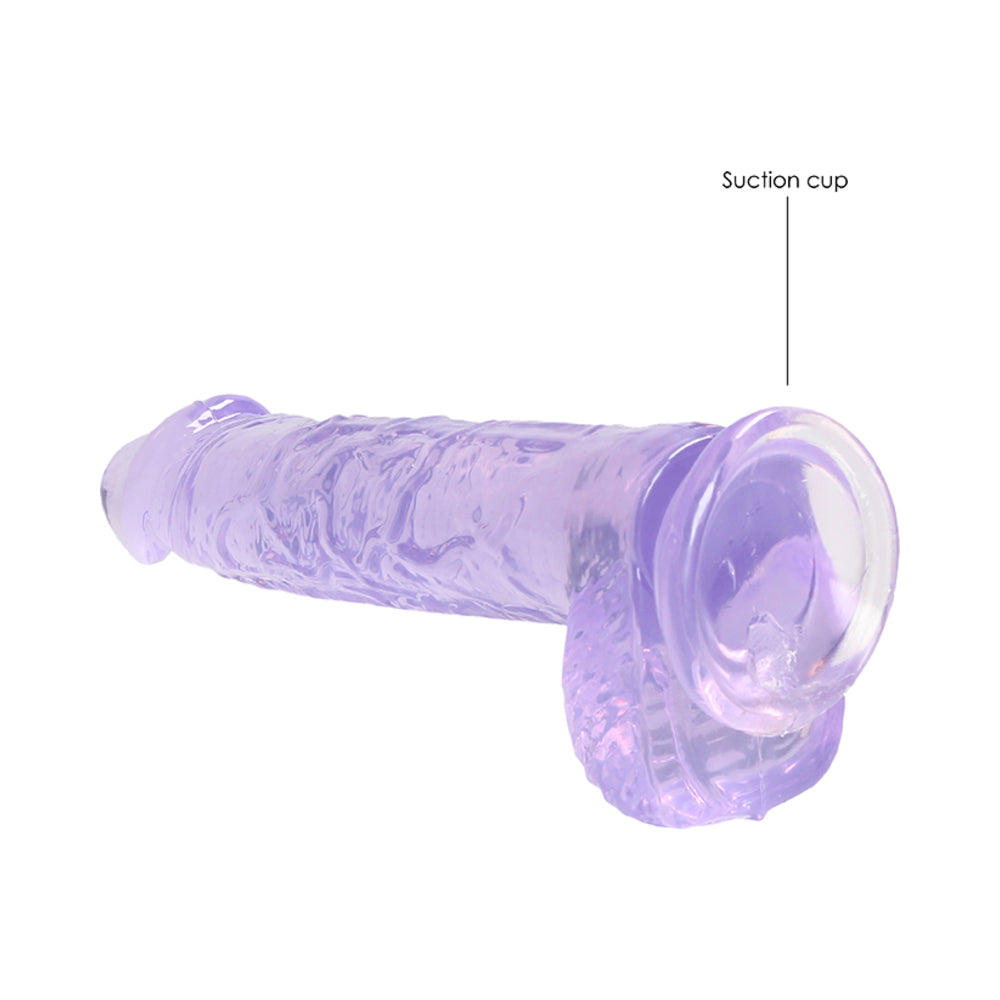 SHOTS - REALROCK CRYSTAL DILDO REALISTA DE 6 POLEGADAS COM BOLAS E
