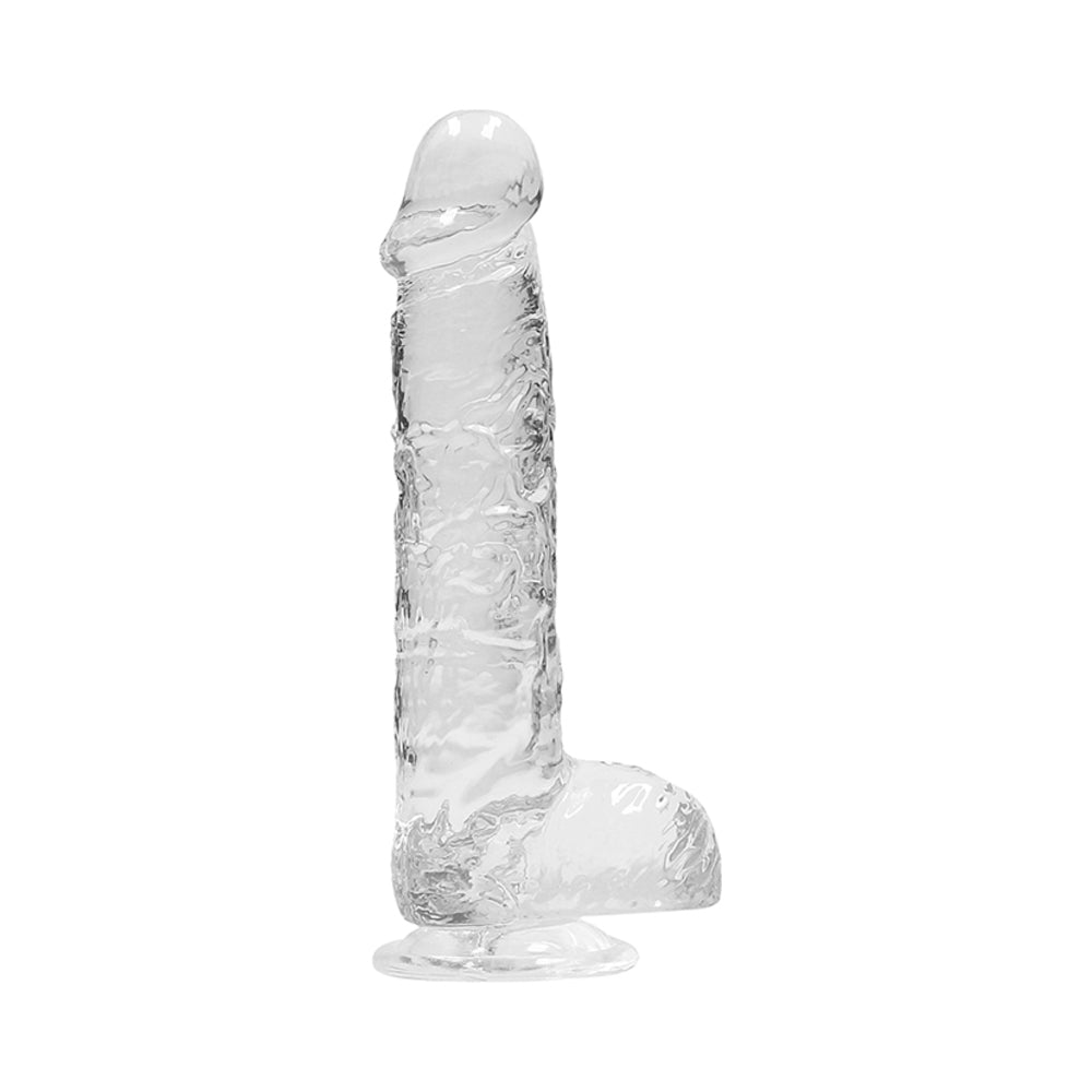 SHOTS - REALROCK CRYSTAL DILDO REALISTA DE 6 POLEGADAS COM BOLAS E