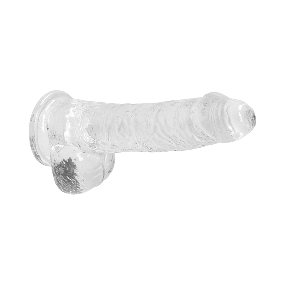 SHOTS - REALROCK CRYSTAL DILDO REALISTA DE 6 POLEGADAS COM BOLAS E
