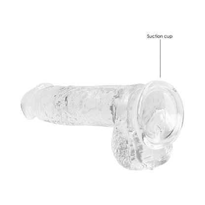 SHOTS - REALROCK CRYSTAL DILDO REALISTA DE 6 POLEGADAS COM BOLAS E