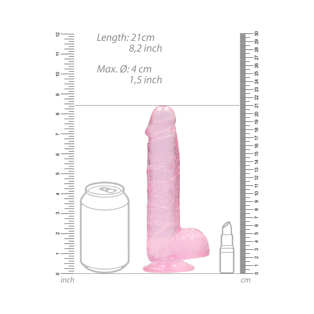 SHOTS - REALROCK CRYSTAL REALISTIC 8 IN. DILDO WITH BALLS AND