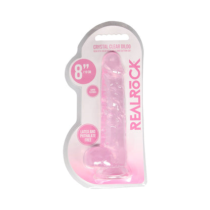 SHOTS - REALROCK CRYSTAL REALISTIC 8 IN. DILDO WITH BALLS AND