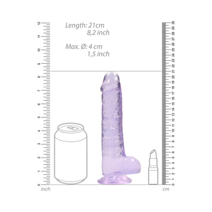 SHOTS - REALROCK CRYSTAL REALISTIC 8 IN. DILDO WITH BALLS AND