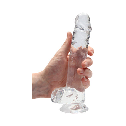 SHOTS - REALROCK CRYSTAL REALISTIC 8 IN. DILDO WITH BALLS AND