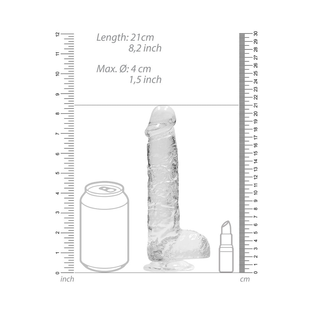 SHOTS - REALROCK CRYSTAL REALISTIC 8 IN. DILDO WITH BALLS AND