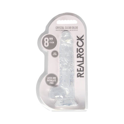 SHOTS - REALROCK CRYSTAL REALISTIC 8 IN. DILDO WITH BALLS AND