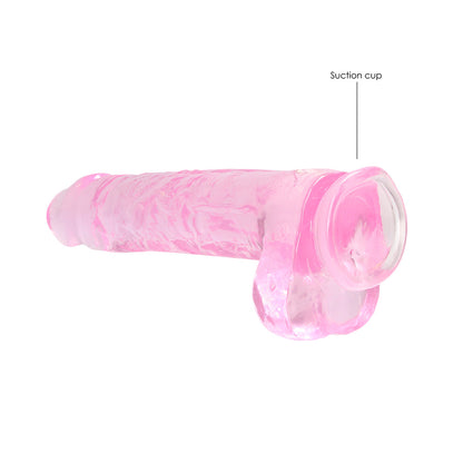 SHOTS - REALROCK CRYSTAL REALISTIC 9 IN. DILDO WITH BALLS AND