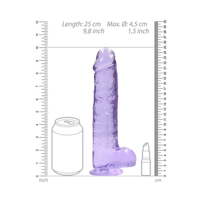 SHOTS - REALROCK CRYSTAL REALISTIC 9 IN. DILDO WITH BALLS AND