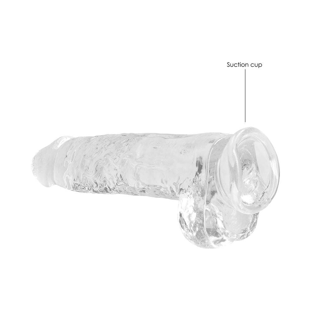 SHOTS - REALROCK CRYSTAL REALISTIC 9 IN. DILDO WITH BALLS AND