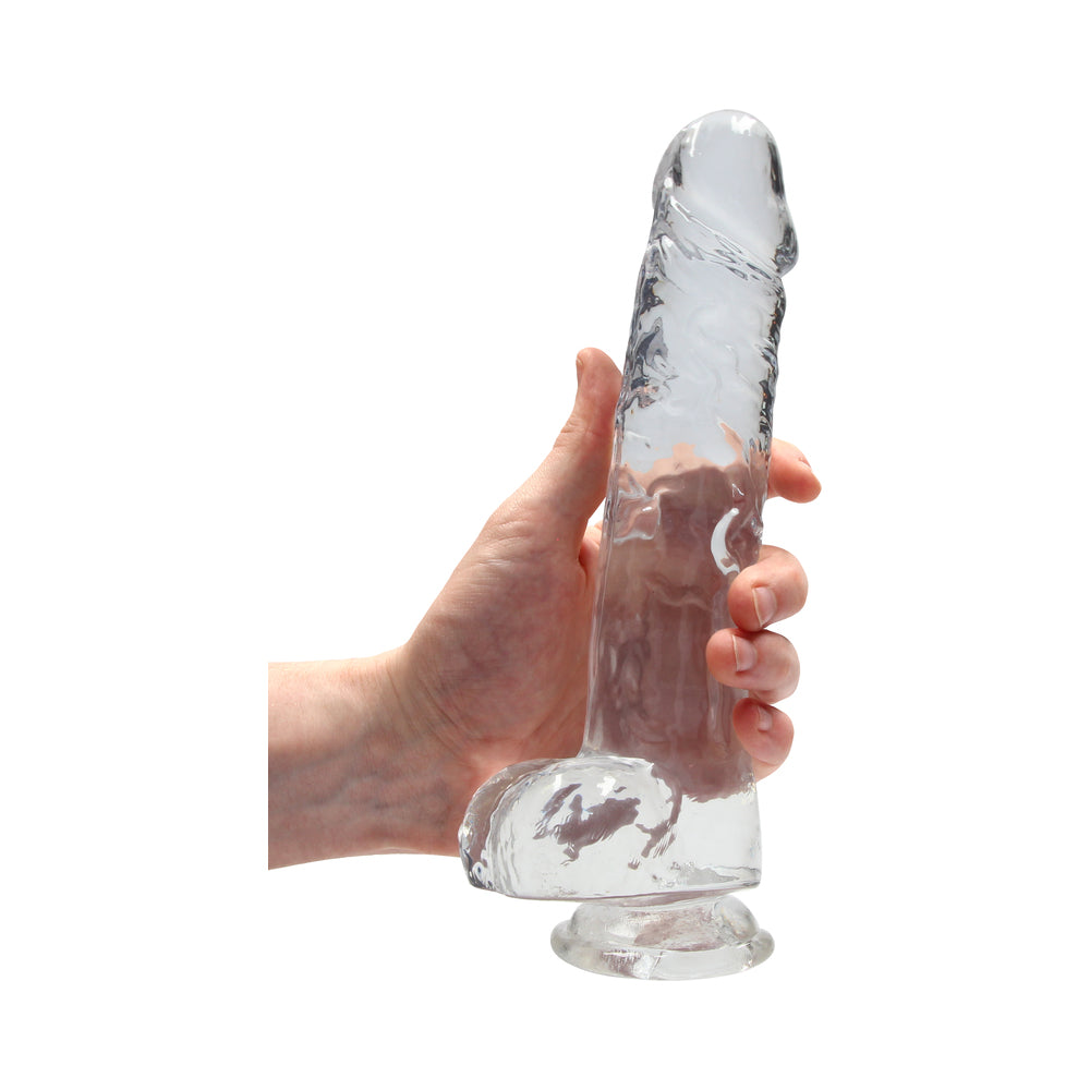 SHOTS - REALROCK CRYSTAL REALISTIC 9 IN. DILDO WITH BALLS AND