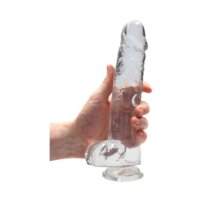 SHOTS - REALROCK CRYSTAL REALISTIC 9 IN. DILDO WITH BALLS AND