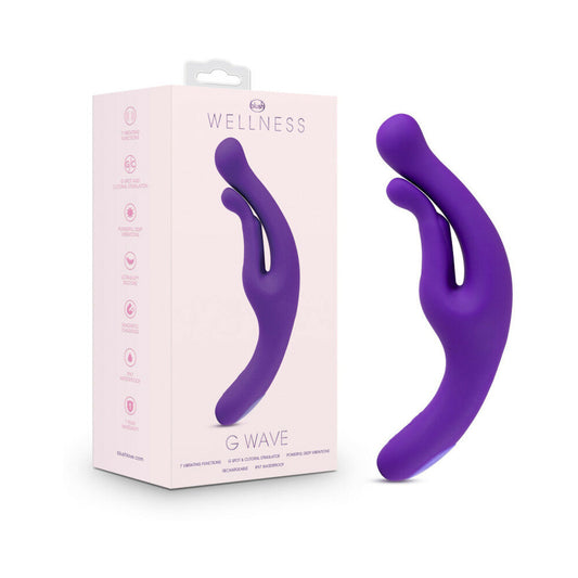 BLUSH - WELLNESS G WAVE RECHARGEABLE SILICONE DUAL STIMULATION VIBRATOR PURPLE