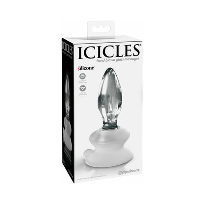 PIPEDREAM - ICICLES N.º 91 PLUG ANAL EM VIDRO COM VENTOSA TRANSPARENTE