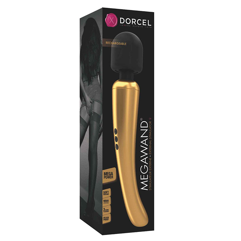 LOVELY PLANET - DORCEL MEGAWAND RECHARGEABLE WAND VIBRATOR GOLD/BLACK