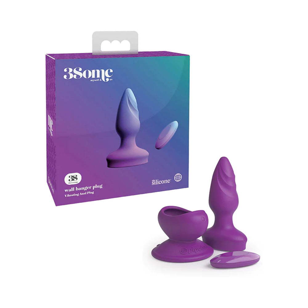 PIPEDREAM - 3SOME WALL BANGER VIBRATING ANAL PLUG PURPLE