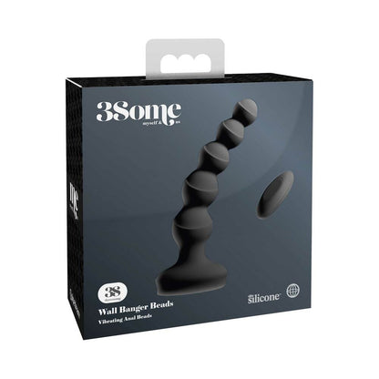 PIPEDREAM - 3SOME WALL BANGER VIBRATING ANAL BEADS WITH SUCTION CUP BLACK
