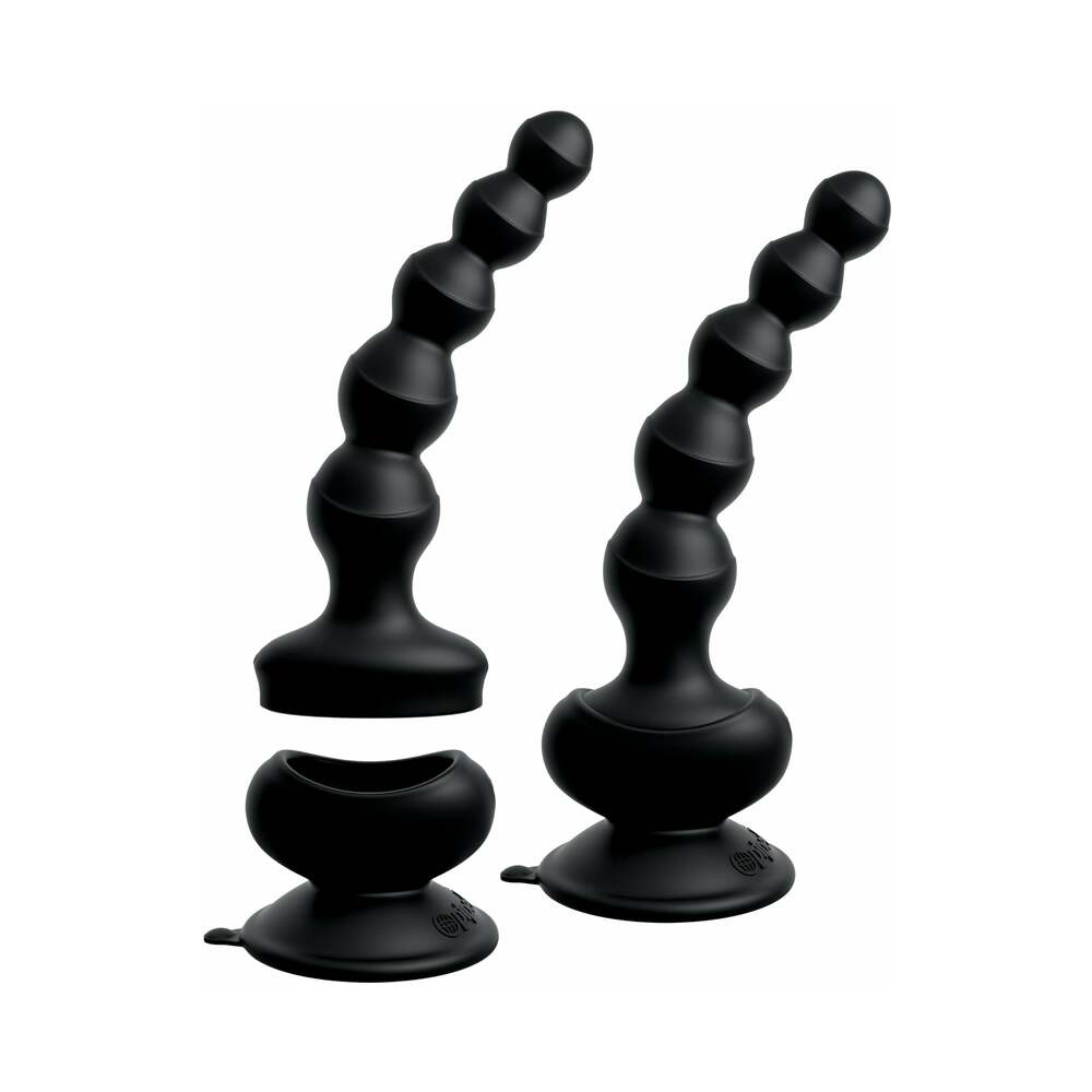 PIPEDREAM - 3SOME WALL BANGER VIBRATING ANAL BEADS WITH SUCTION CUP BLACK