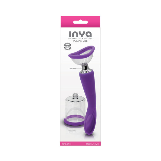 NS NOVELTIES - INYA PUMP N VIBE CONJUNTO DE VIBRADOR DE PONTA DUPLA RECARREGÁVEL E BOMBA ROXO