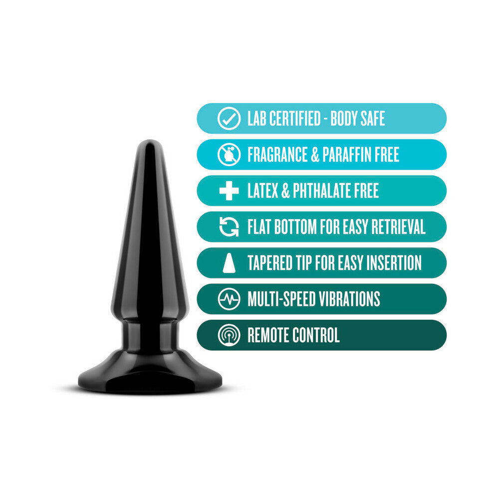 BLUSH - ANAL ADVENTURES BASIC VIBRATING ANAL PLEASER REMOTE-CONTROLLED PLUG BLACK