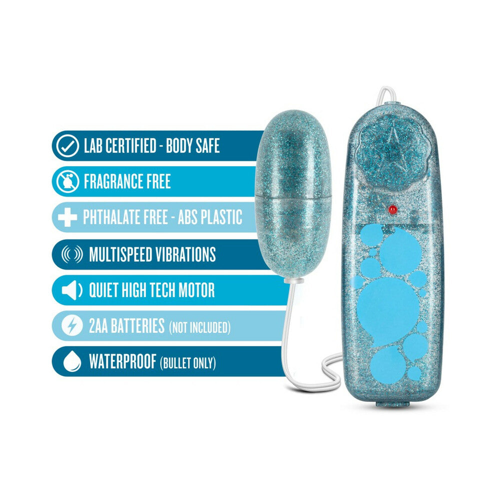 BLUSH - B YOURS GLITTER POWER BULLET REMOTE CONTROLLED EGG VIBRATOR