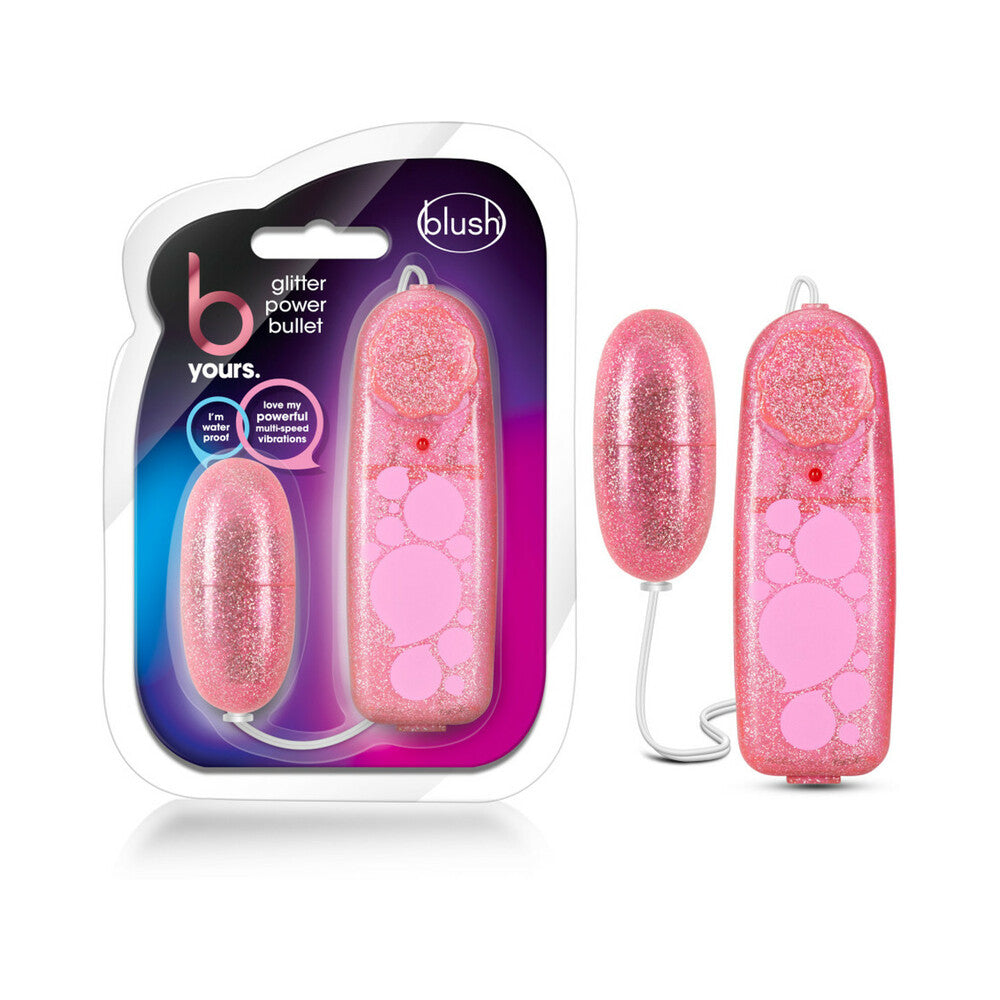 BLUSH - B YOURS GLITTER POWER BULLET REMOTE CONTROLLED EGG VIBRATOR