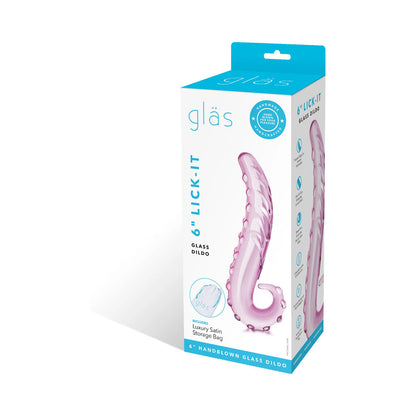 ELECTRIC EEL - DILDO DE VIDRO GLAS 6 POL. LICK-IT COR-DE-ROSA