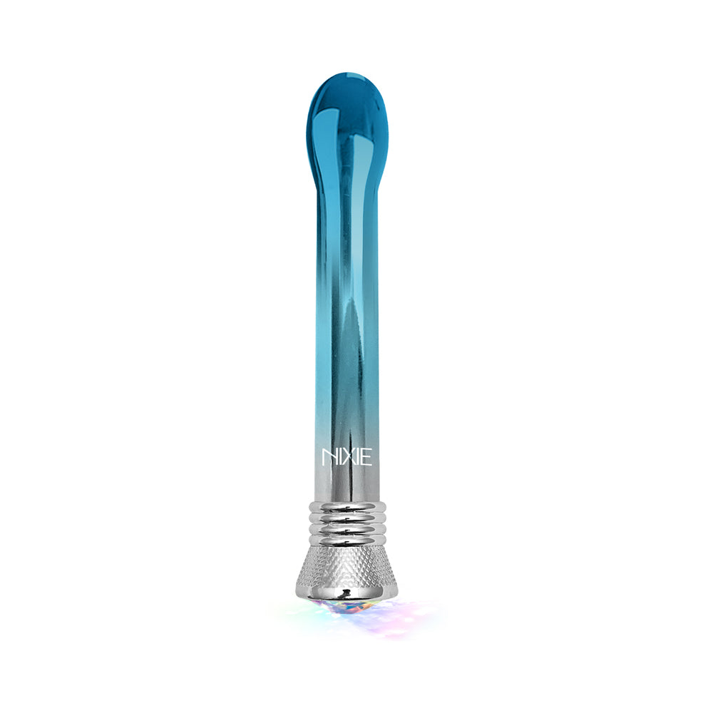 GLOBAL NOVELTIES - NIXIE WATERPROOF 10-FUNCTION BULB VIBE - BLUE OMBRÉ GLOW