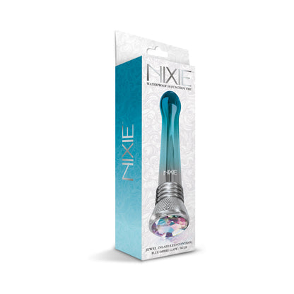 GLOBAL NOVELTIES - NIXIE WATERPROOF 10-FUNCTION BULB VIBE - BLUE OMBRÉ GLOW