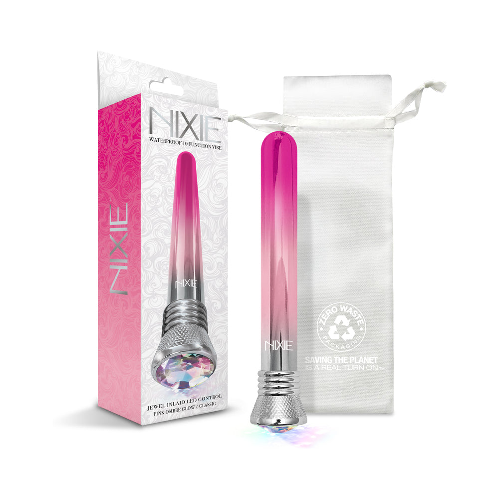 GLOBAL NOVELTIES - NIXIE 10-FUNCTION WATERPROOF CLASSIC VIBE - PINK OMBRE GLOW