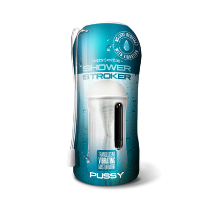 NOVIDADES GLOBAIS - HAPPY ENDING STROKER VIBRATÓRIO AUTO-LUBRIFICANTE PARA DUCHE - PUSSY