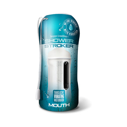 GLOBAL NOVELTIES - HAPPY ENDING VIBRATING, SELF-LUBRICATING SHOWER STROKER - ASS