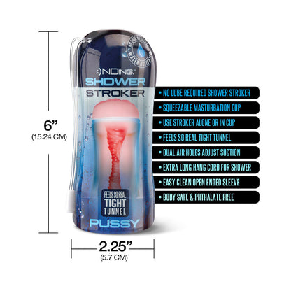 GLOBAL NOVELTIES - HAPPY ENDING SELF-LUBRICATING SHOWER STROKER - PUSSY