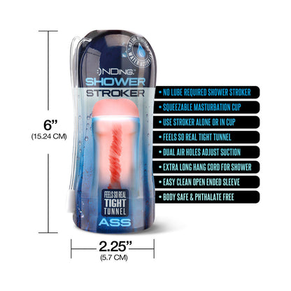 NOVIDADES GLOBAIS - HAPPY ENDING SELF-LUBRICATING SHOWER STROKER - ÂNUS