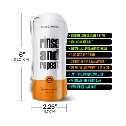 GLOBAL NOVELTIES - HAPPY ENDING RINSE AND REPEAT CLASSIC STROKER - MOUTH