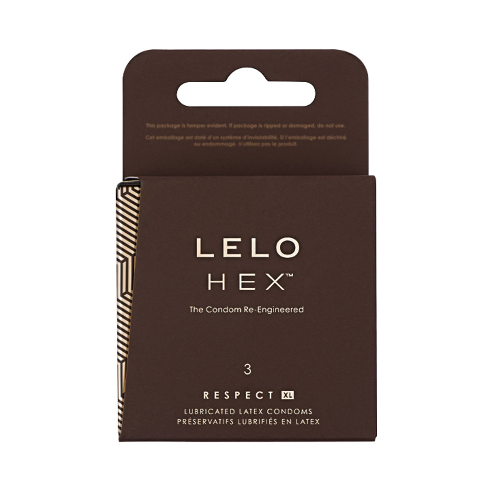 LELO - HEX RESPECT XL LUBRICATED LATEX CONDOMS 3-PACK