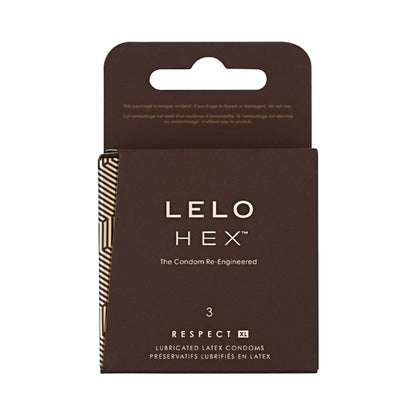 LELO - HEX RESPECT XL LUBRICATED LATEX CONDOMS 3-PACK