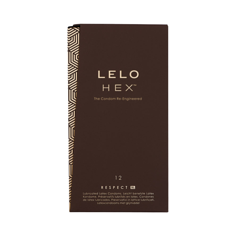LELO - PRESERVATIVOS DE LÁTEX LUBRIFICADOS HEX RESPECT XL, EMBALAGEM DE 12азаара