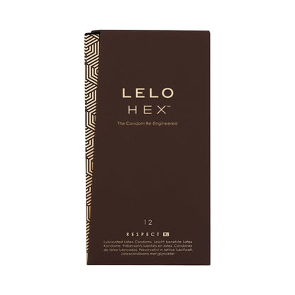LELO - PRESERVATIVOS DE LÁTEX LUBRIFICADOS HEX RESPECT XL, EMBALAGEM DE 12азаара