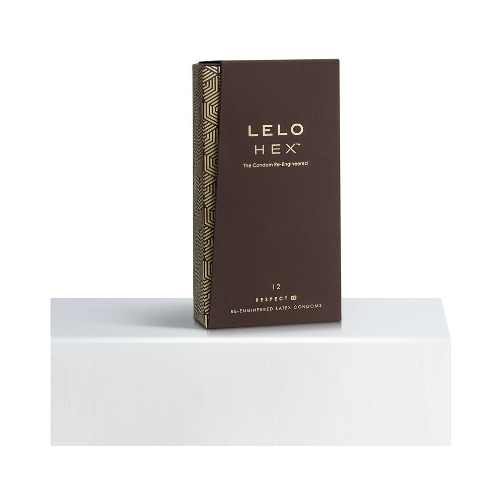 LELO - PRESERVATIVOS DE LÁTEX LUBRIFICADOS HEX RESPECT XL, EMBALAGEM DE 12азаара