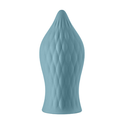 FEMMEFUNN - VERSA T SLEEVE TEXTURED SILICONE TONGUE-SHAPED BULLET SHEATH LIGHT BLUE