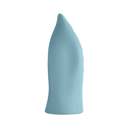 FEMMEFUNN - VERSA T SLEEVE TEXTURED SILICONE TONGUE-SHAPED BULLET SHEATH LIGHT BLUE