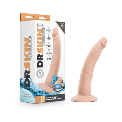 BLUSH - DR. SKIN GLIDE REALISTIC 7.5 IN. SELF LUBRICATING DILDO