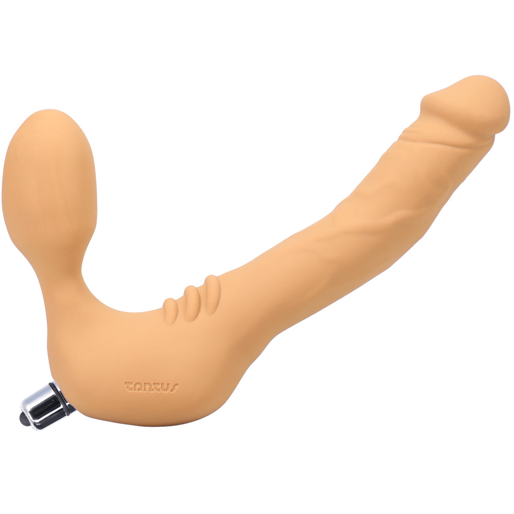 TANTUS - REAL STRAPLESS SLIM VIBRATING STRAP-ON DILDO HONEY