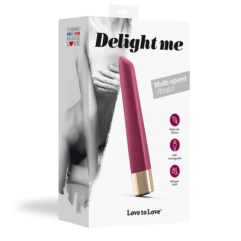 LOVELY PLANET - LOVE TO LOVE DELIGHT ME RECHARGEABLE SILICONE MULTI-SPEED VIBRATOR PLUM